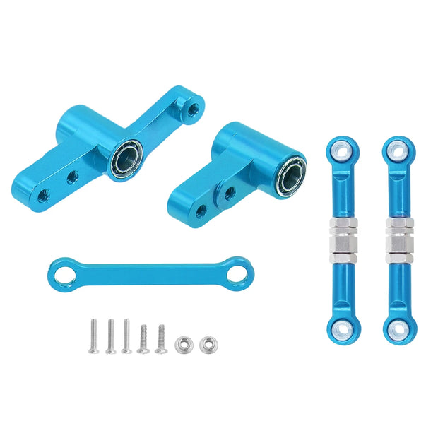 CNC Aluminum Modification Steering Group Assembly With Bearings For 1/14 MJX 14209 14210 RC Car Metal Upgrade Parts