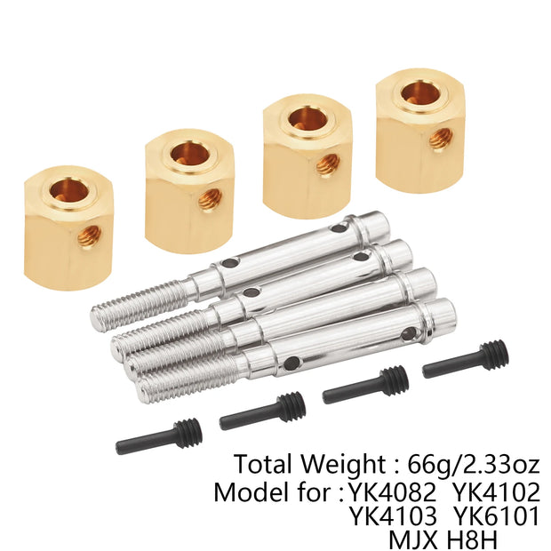 Metal Brass Front Steering Group Rear Axle Mount for 1/10 YK4102 YK4103 1/8 YK4082 YiKong MJX H8H RC Crawle Upgrade Accessories