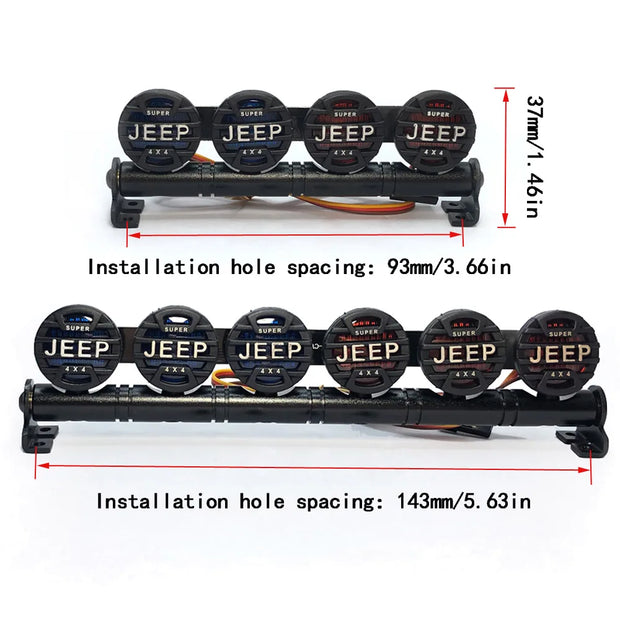 4/6 Lens 105mm 153mm RC Car Multi-function LED Light Bar for 1/10 1/8 Traxxas TRX-4 TRX-6 D90 XMAXX Axial SCX10 90046 HSP HPI