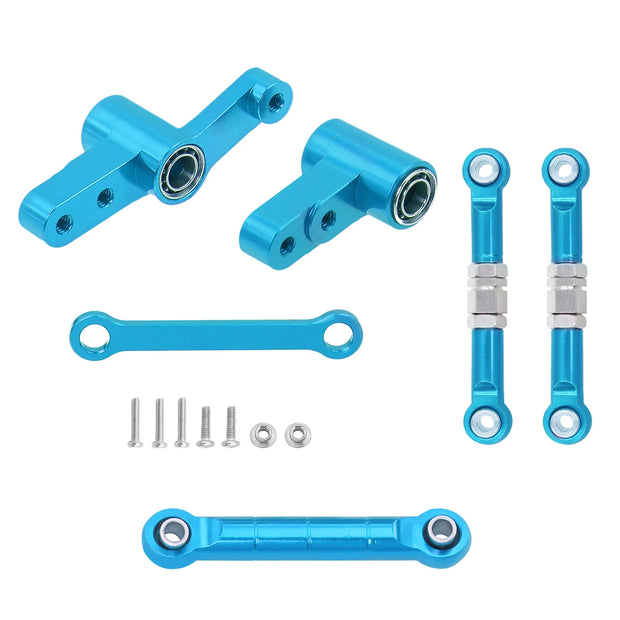 CNC Aluminum Modification Steering Group Assembly With Bearings For 1/14 MJX 14209 14210 RC Car Metal Upgrade Parts