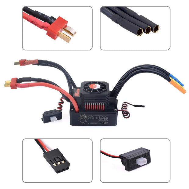 SURPASS HOBBY KK 25A 35A 45A 60A 80A 120A 150A 2-6S Brushless ESC T/XT60 Plug for 1/8 1/10 1/12 1/14 1/16 RC Brushless Motor
