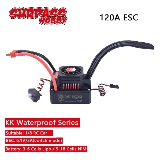 SURPASS HOBBY KK 25A 35A 45A 60A 80A 120A 150A 2-6S Brushless ESC T/XT60 Plug for 1/8 1/10 1/12 1/14 1/16 RC Brushless Motor