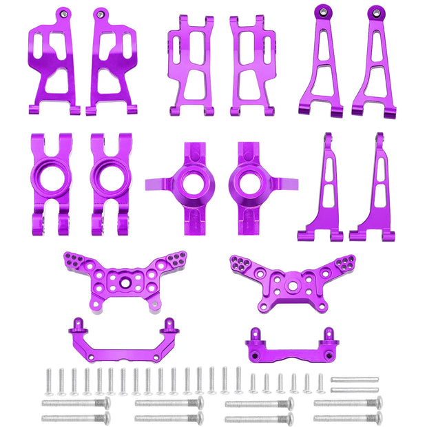 Mjx 14210 14209 H14BM Metal Steering Cup Upper Lower Swing Arm Set Shock Tower Bracket Body Post Hyper Go RC Car Upgrade Parts