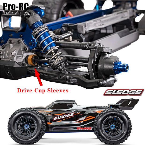 4Pcs Output Drive Cup Sleeves Aluminum 7075-T6 For Traxxas 1/8 SLEDGE OFF-ROAD 95076-4 #9583 Rc Upgrade Parts