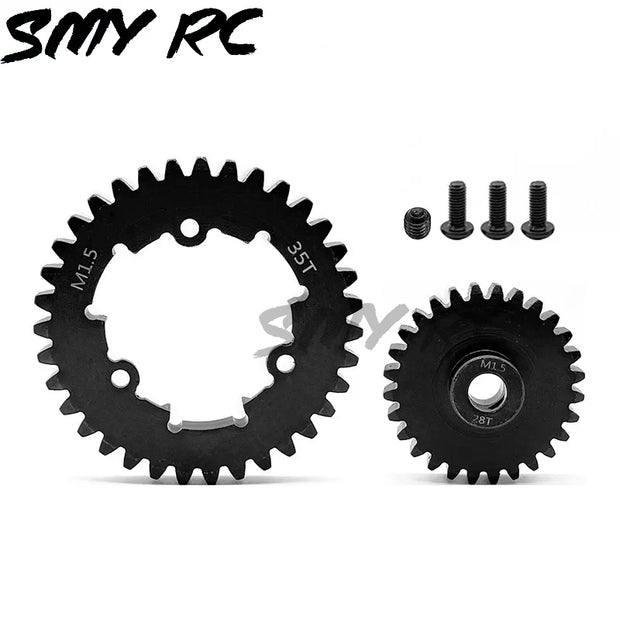 2pcs Hardened Steel 1.5Mod 35T Spur Gear and 12T 13T 20T 30T Pinion Gear Set for Traxxas 1/5 X-Maxx XMAXX 1/6 XRT Upgrade Parts