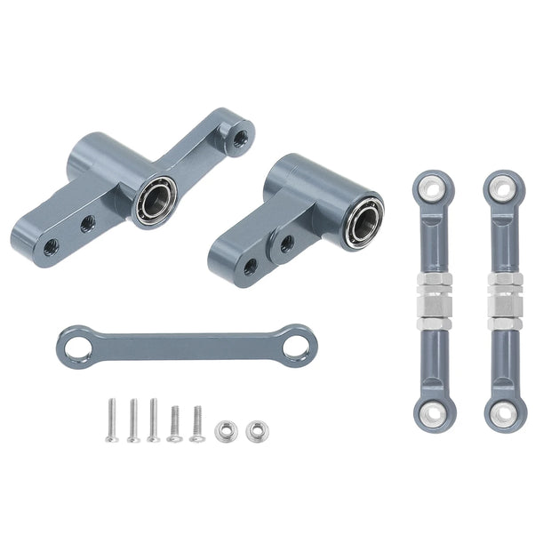 CNC Aluminum Modification Steering Group Assembly With Bearings For 1/14 MJX 14209 14210 RC Car Metal Upgrade Parts