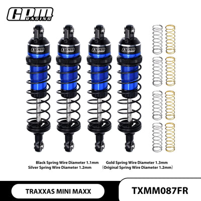 GPM Front and Rear Adjustable Spring Shock 87mm for Traxxas Mini Maxx