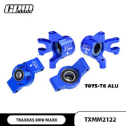 GPM 7075Alu Front Steering Blocks & Rear Hubs Oversize Bearing TRAXXAS Mini Maxx