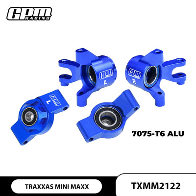 GPM 7075Alu Front Steering Blocks & Rear Hubs Oversize Bearing TRAXXAS Mini Maxx