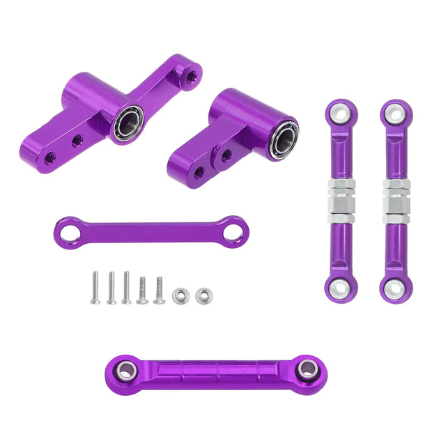 CNC Aluminum Modification Steering Group Assembly With Bearings For 1/14 MJX 14209 14210 RC Car Metal Upgrade Parts