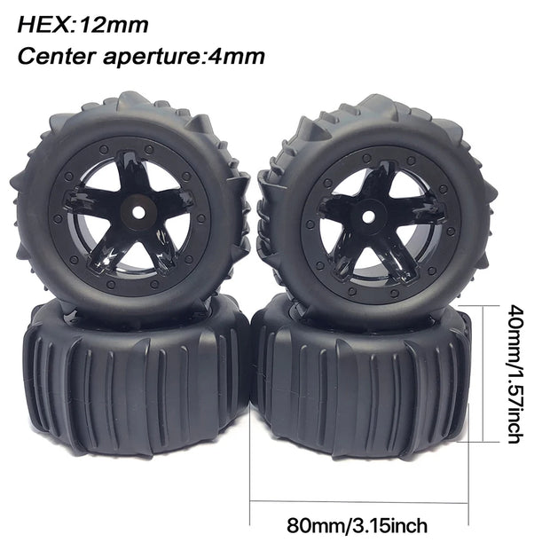 9IMOD 4pcs RC 1/16 1/14 Snow Sand Paddles Buggy Tires Hex 12mm Tyre Wheels for Wltoys 144001 124018 HBX MJX ZWN SMAX 1625 RH1635