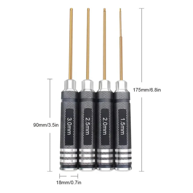 Hex Screw Driver Screwdriver Set 1.5mm 2.0mm 2.5mm 3.0mm Hexagon Tool Kit For FPV Racing Drone Heli Airplanes Cars Boat RC Parts