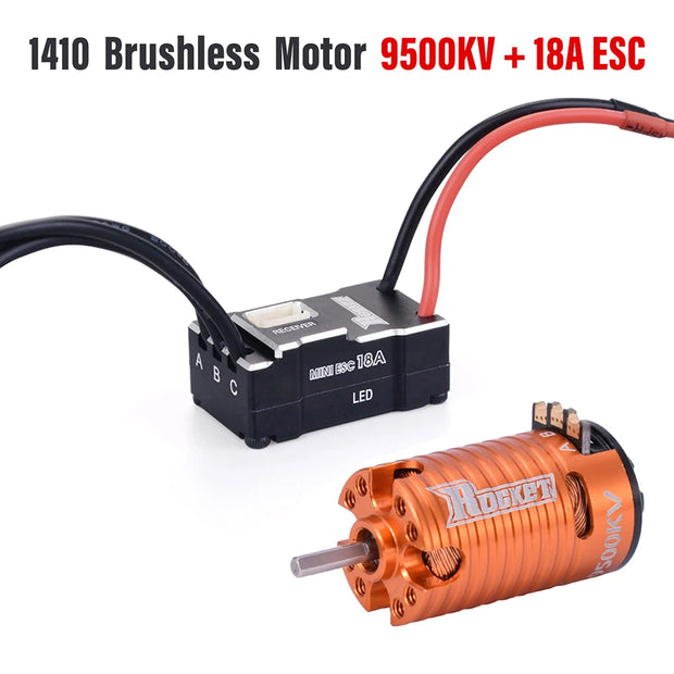 Rocket MINI RC Sensorless Brushless Motor 18A ESC Combo 2500KV-9500KV Motor for Kyosho Mr03 Pro Atomic DRZ 1/24 1/28 1/32 RC Car